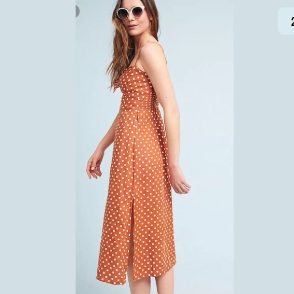 NEW Anthropologie faithful polka dot midi dress - Picture 3 of 8